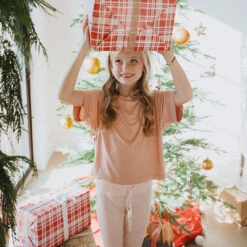 Mini Pink Stripe Pajama Set -Albionfit Store BLUSH STRIPE 6