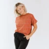 Boss Crop Tee, Rust Windowpane -Albionfit Store BOSS CROP RUST WINDOWPANE WEB 8