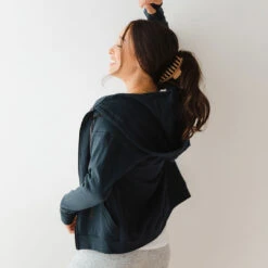 Campus Zip-Up, Navy -Albionfit Store CAMPUS ZIP UP NAVY 4