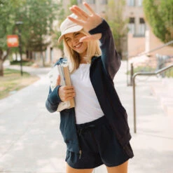 Campus Zip-Up, Navy -Albionfit Store CAMPUS ZIP UP NAVY 9