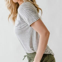 Basic Tee, Heather Grey/Ivory -Albionfit Store DSC 0075 web 1