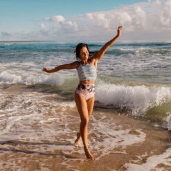 Darling Stripe Switchback Swim Crop -Albionfit Store Darling Stripe Switchback5