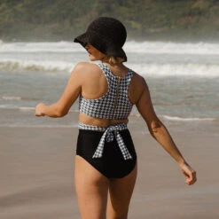 Island Breeze One-Piece Swimsuit -Albionfit Store HOUNDSTOOTH CASTAWAY WEB 3