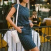 Navy Pinstripe Going Places Dress -Albionfit Store I2A8602final