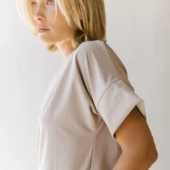 Boss Crop Tee, Cobblestone -Albionfit Store I2A9554final