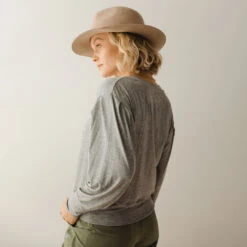 The Coco Long Sleeve, Heather Grey -Albionfit Store I2A9914final