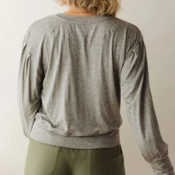 The Coco Long Sleeve, Heather Grey -Albionfit Store I2A9921final