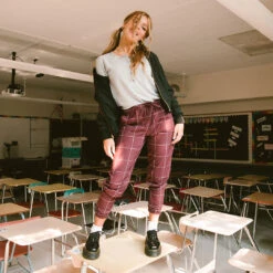 Maroon Windowpane Jetsetters 14 Maroon Windowpane Jetsetters -Albionfit Store JETSETTERS MAROON WINDOWPANE 11