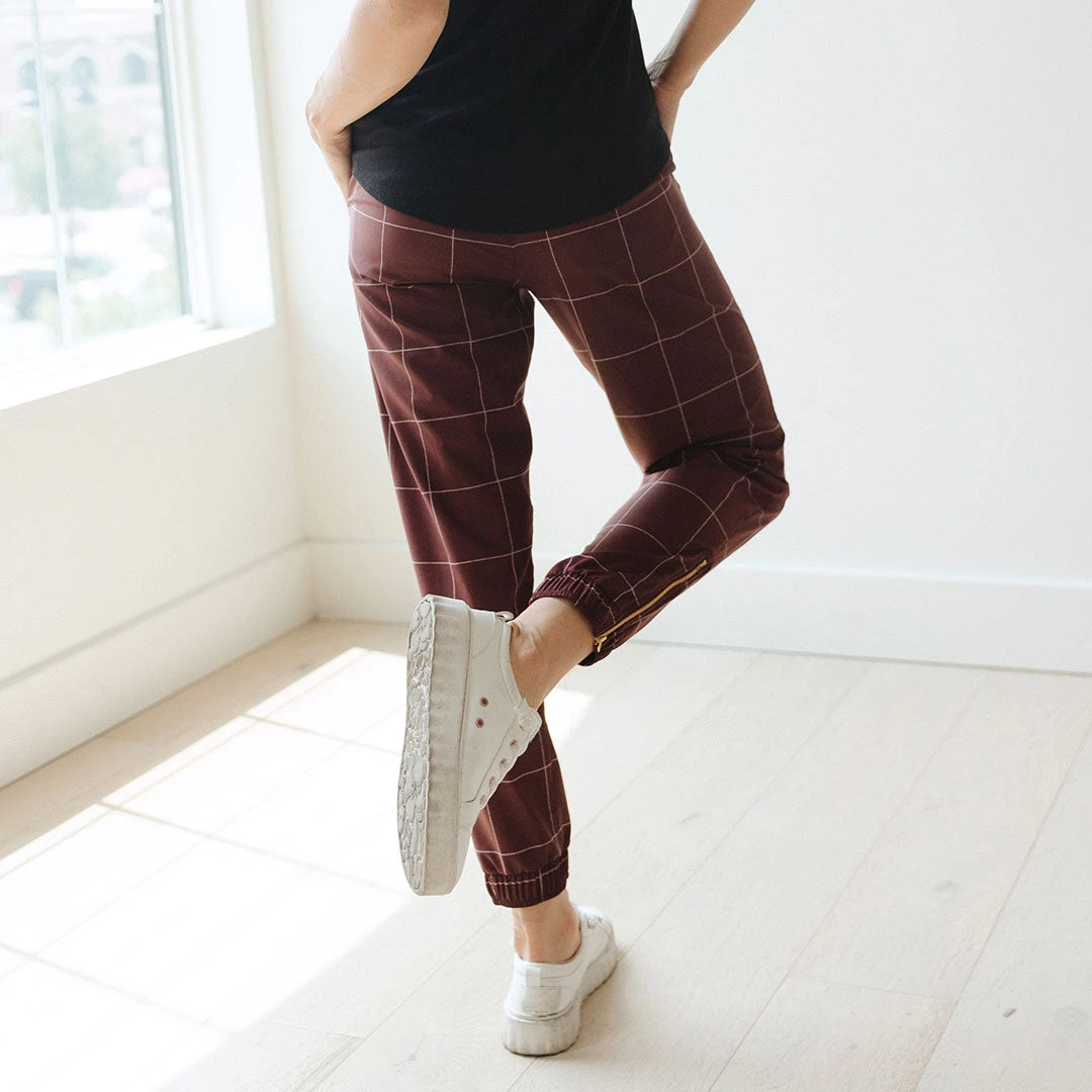 Maroon Windowpane Jetsetters 5 Maroon Windowpane Jetsetters - Image 3