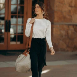 Long Sleeve Tee, Grey Venice Stripe -Albionfit Store LONG SLEEVE GREY VENICE STRIPE 2