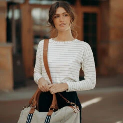 Long Sleeve Tee, Grey Venice Stripe -Albionfit Store LONG SLEEVE GREY VENICE STRIPE 4