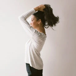 Long Sleeve Tee, Grey Venice Stripe -Albionfit Store LONG SLEEVE GREY VENICE STRIPE 6