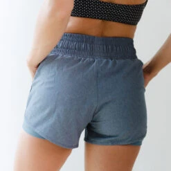 Light Chambray Lunge Shorts -Albionfit Store LUNGE SHORTS LIGHT BLUE CHAMBRAY 16
