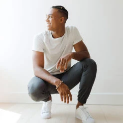 Men's Charcoal Joggers -Albionfit Store MENS JOGGERS HEATHER CHARCOAL 12