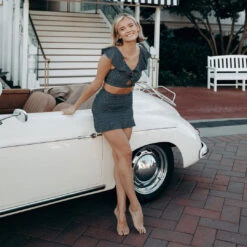 Midnight Dash High-Waisted Swim Skirt -Albionfit Store MIDNIGHT DASH SWIM SKIRT 1