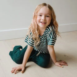 Mini Candy Cane Green Pajama Set -Albionfit Store MINI GREEN STRIPE SET 4