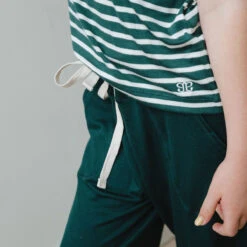 Mini Candy Cane Green Pajama Set -Albionfit Store MINI GREEN STRIPE SET 6 1