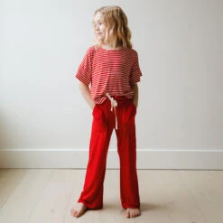 Mini Candy Cane Red Pajama Set -Albionfit Store MINI RED STRIPE SET 11