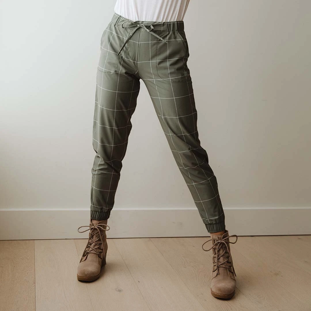 Sage Windowpane Jetsetters 4 Sage Windowpane Jetsetters - Image 2