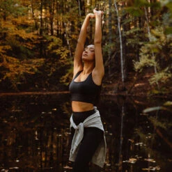 Navy Olivia Tank -Albionfit Store SQUARE NECK TANK NAVY WEB 4