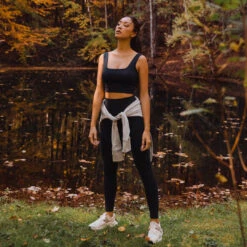 Navy Olivia Tank -Albionfit Store SQUARE NECK TANK NAVY WEB 6