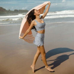 Houndstooth High-Waisted Swim Skirt -Albionfit Store SWIM SKIRT HOUNDSTOOTH WEB 3