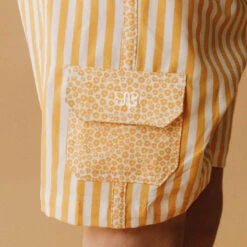 Cabana Jr. Swim Trunks -Albionfit Store SunnyStripe CabanaJr SwimTrunks Detail 1
