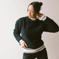 Teddy Pullover, Black -Albionfit Store TEDDY PULLOVER BLACK 5