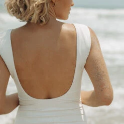 The Monica One-Piece Swimsuit, Ivory -Albionfit Store WHITE ONE PIECE 26