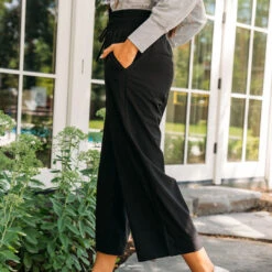Audrey Wide Leg Pants, Black -Albionfit Store blackwideleg 8