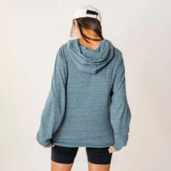 Boyfriend Hoodie, Heather Denim -Albionfit Store bluehoodiev2 10