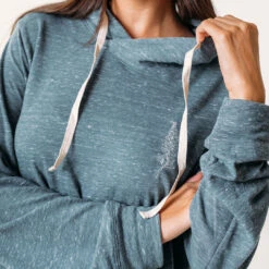 Boyfriend Hoodie, Heather Denim -Albionfit Store bluehoodiev2 24