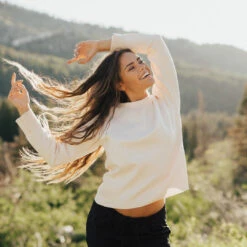 Blush Neo Crop Sweatshirt -Albionfit Store blush neo crop 2