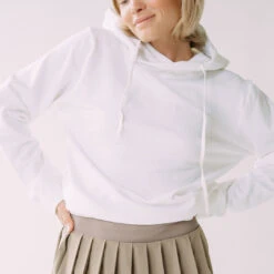 Boyfriend Hoodie, White -Albionfit Store brindleskirt v2