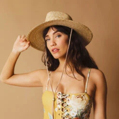 Georgia Safari Hat -Albionfit Store flat brim sun hat chin strap