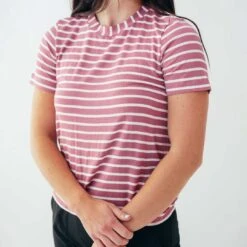 Boyfriend Tee, Mauve/Ivory -Albionfit Store gabs 1 1