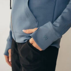 Hideaway Zip-Up, Ocean Blue -Albionfit Store leisureshoot bluejacket1