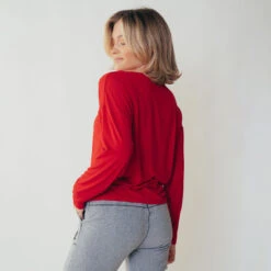 Long Sleeve Tee, Red -Albionfit Store leisureshoot redshirt8