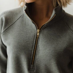 Oxford Zip-Up -Albionfit Store oxfordhalfzip grey web18