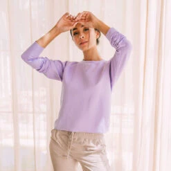 Lilac Neo Crop Sweatshirt -Albionfit Store purpleneo 2 1