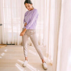 Lilac Neo Crop Sweatshirt -Albionfit Store purpleneo 3 1