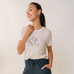 Wildflower Tee, Cream -Albionfit Store whiteflower 11 1